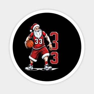 Santa Slam Dunk, Merry Christmas Gift, Basketball Gift Magnet